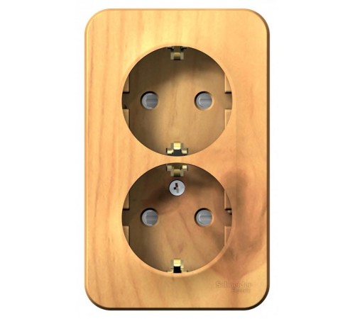 Blanca Ясень О/У с изолирующей пластиной Ясень Розетка 2-ая с заземлением со шторками 16А, 250В  BLNRA011215  SE