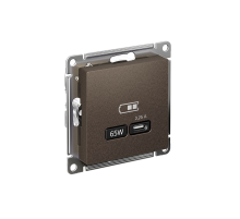 AtlasDesign Мокко USB Розетка тип-C 65W высокоскоростной заряд QC PD  ATN000627  SE