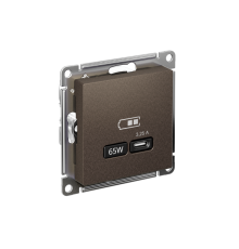 AtlasDesign Мокко USB Розетка тип-C 65W высокоскоростной заряд QC PD  ATN000627  SE