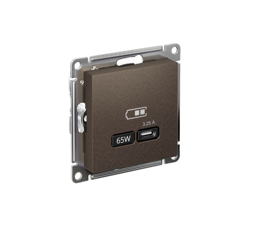 AtlasDesign Мокко USB Розетка тип-C 65W высокоскоростной заряд QC PD  ATN000627  SE