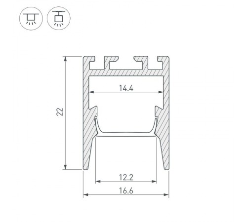 Профиль PDS-ZM-COMFY-2000 ANOD BLACK (Arlight, Алюминий)  032856  Arlight