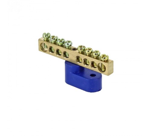 Шина "0" 63.08 (1-н изолятор стойка) латунь EKF PROxima  sn0-63-08-1  EKF