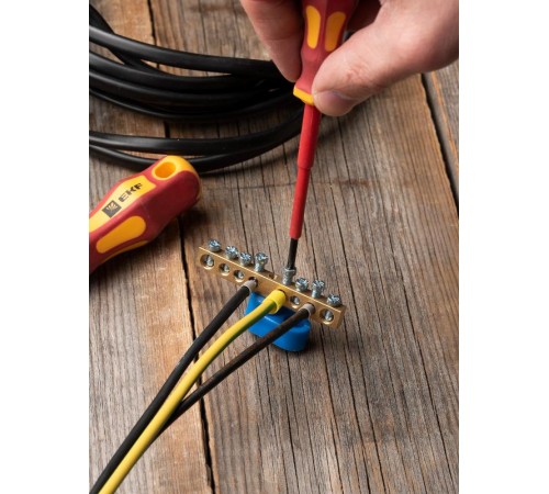 Шина "0" 63.08 (1-н изолятор стойка) латунь EKF PROxima  sn0-63-08-1  EKF