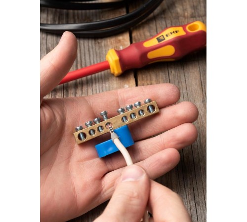 Шина "0" 63.08 (1-н изолятор стойка) латунь EKF PROxima  sn0-63-08-1  EKF