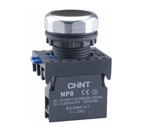 Кнопка управления NP8-10BN/2 без подсветки черная 1НО IP65 (R)  578647  CHINT
