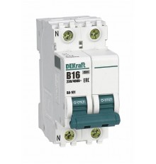 Выключатель автоматический однополюсный ВА-101 1P+N 16А характеристика B 4,5кА  11166DEK  DEKraft