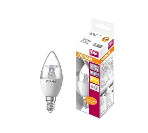 Лампа светодиодная LS CLB40 5W/827 230V CL E14 10X1 RUOSRAM  4058075318120  LEDVANCE