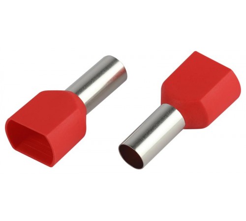 Наконечник-гильза ЭРА NO-225-107 (двойной) НШвИ(2) 10,0-14 с изолированным фланцем (упаковка 50 шт.)   Б0063342  ЭРА