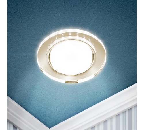 Cветильник встраиваемый со светодиодной подсветкой DK LD51 MR GX53 зеркальный  Б0057467  ЭРА