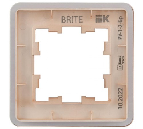 BRITE Рамка 1-ая РУ-1-2-Бр стекло дымчатый RE  BR-M12-G-41-K97  IEK