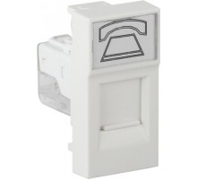 Розетка модульная телефонная RJ-11 45х22,5мм белая  АДЛ 13-903  Рувинил