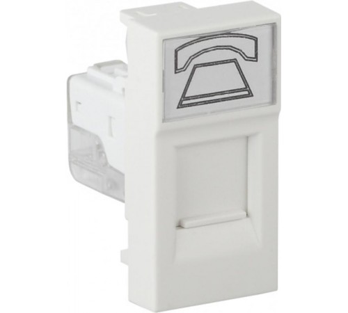 Розетка модульная телефонная RJ-11 45х22,5мм белая  АДЛ 13-903  Рувинил