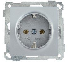 BOLERO серебряный Розетка с/з 16А РС11-1-0-Б  ERB11-K23-16  IEK