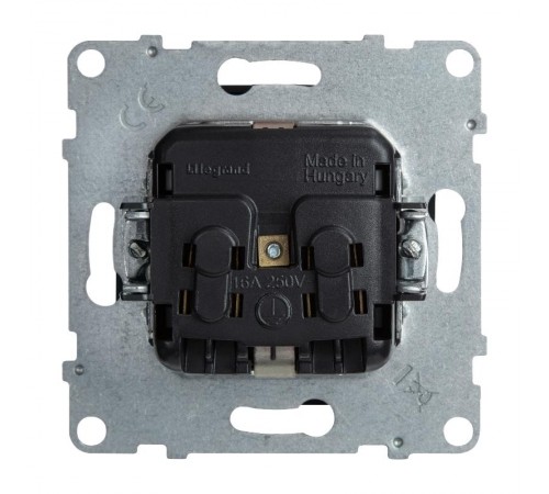 SUNO Силовая розетка 2К+З 16А 250В с защитными шторками. Винтовые зажимы. Цвет "Антрацит"  721424  Legrand