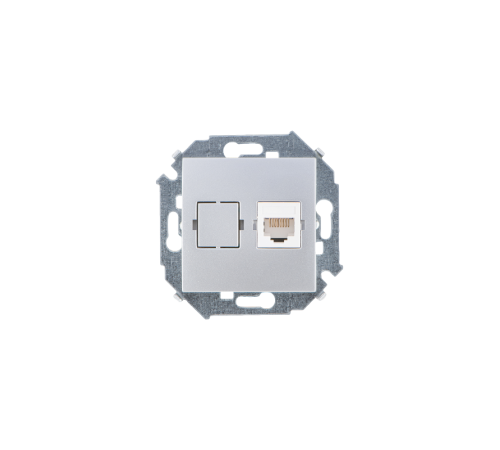 Simon 15 Алюминий Розетка компьютерная RJ45 кат.5е, Systimax  1591598-033  Simon