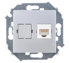 Simon 15 Алюминий Розетка компьютерная RJ45 кат.5е, Systimax  1591598-033  Simon