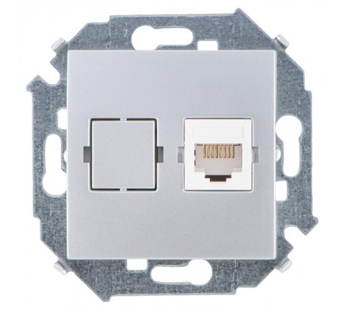 Simon 15 Алюминий Розетка компьютерная RJ45 кат.5е, Systimax  1591598-033  Simon
