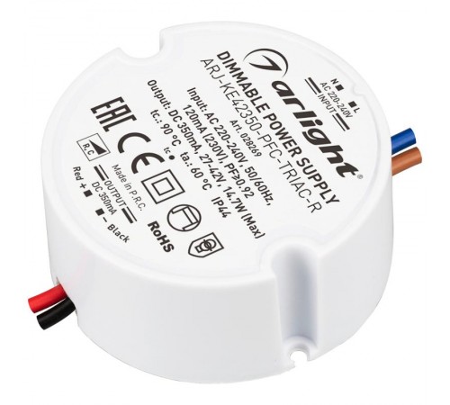 Блок питания ARJ-KE42350-PFC-TRIAC-R (15W, 350mA) (Arlight, IP44 Пластик, 5 лет)  028269  Arlight