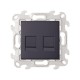 Simon 24 Графит Комп. розетка 2-ая RJ45 кат 5е UTP  2450593-038  Simon