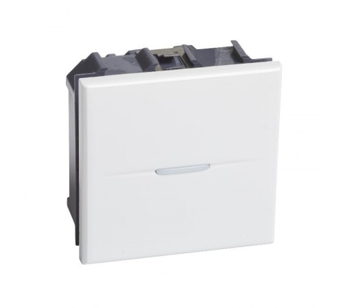 Axolute. Выключатель аксиальный одноклавишный 10А 250В. Винтовые клеммы. 2 модуля. Цвет Белый  HD4001M2N  Legrand