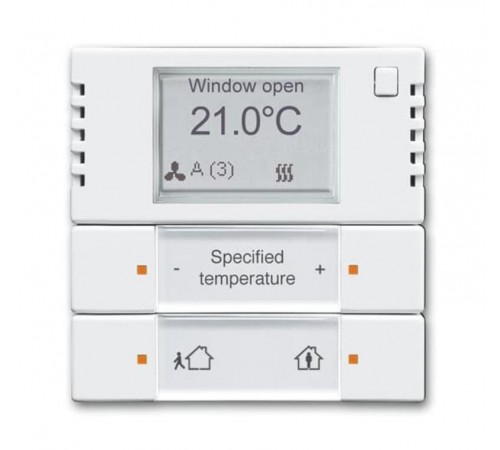6128/28-84-500 Терморегулятор KNX с дисплеем и сенсором, 2/4-клавишный, альпийский белый  6134-0-0334  2CKA006134A0334  ABB