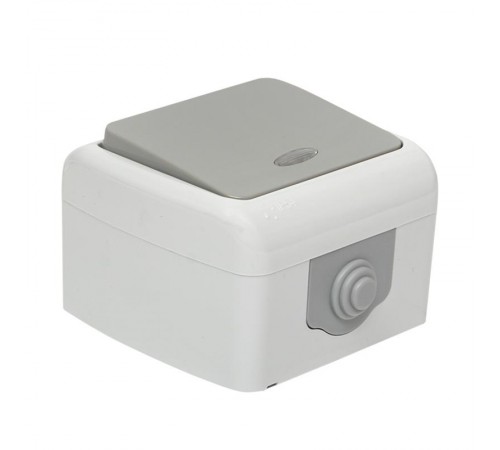 Мурманск Выключатель 1 -клавишный с индикатором 10А IP54 серый EKF  EFV10-121-30-54  EKF