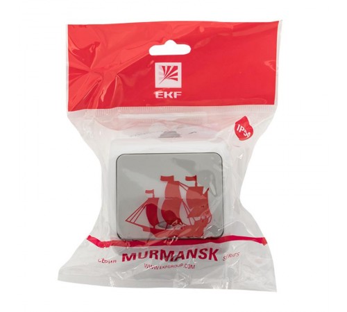 Мурманск Выключатель 1 -клавишный с индикатором 10А IP54 серый EKF  EFV10-121-30-54  EKF