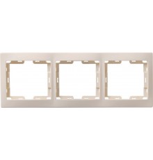 КВАРТА Кремовый Рамка 3-местная вертикальная РВ-3-ККм  EMK31-K33-DM  GENERICA