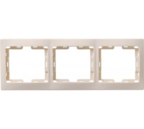 КВАРТА Кремовый Рамка 3-местная горизонтальная РГ-3-ККм  EMK30-K33-DM  GENERICA