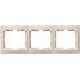 КВАРТА Кремовый Рамка 3-местная горизонтальная РГ-3-ККм  EMK30-K33-DM  GENERICA