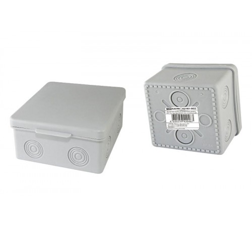Коробка распределительная о/п 80х80х50мм, крышка, IP54, 7вх., без гермовводов, инд. штрихкод  SQ1401-0822  TDM