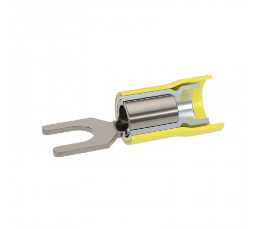 Наконечник вилочный с изолир.фланцем ПВХ, двойная гильза, 2,5-6 кв.мм М8 (д.8,4 мм) (НВИ)  2C18P-DS-PVC  DKC