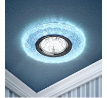 Светильник точечный встраиваемый DK LD1 MR16 3Вт GU5.3 голубой с подсветкой  Б0018774  ЭРА