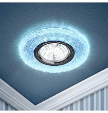 Светильник точечный встраиваемый DK LD1 MR16 3Вт GU5.3 голубой с подсветкой  Б0018774  ЭРА