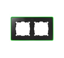 Simon 82 Рамка декоративная, 2 поста, Select, Neon, S82 Detail, графит-зелёный  8201620-260  Simon