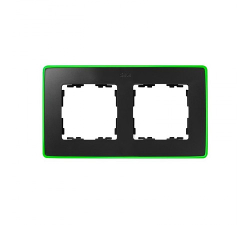 Simon 82 Рамка декоративная, 2 поста, Select, Neon, S82 Detail, графит-зелёный  8201620-260  Simon