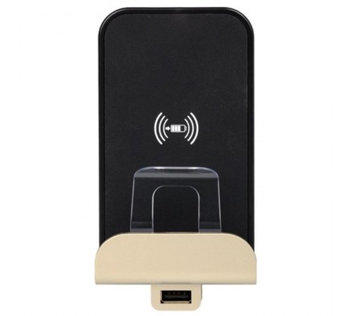 Беспроводное зарядное устройство Qi - Legrand Etika - 1000мА 5Вт с дополнительным разъёмом USB тип A 2400мА 12Вт - слоновая кость  672337  Legrand