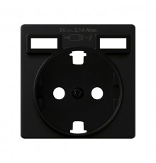 Накладка для розетки Schuko с зарядным устройством 2хUSB черного матового цвета S82 Concept  8200049-098  Simon