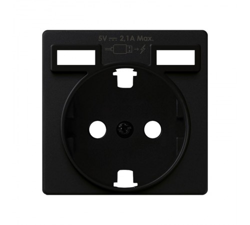Накладка для розетки Schuko с зарядным устройством 2хUSB черного матового цвета S82 Concept  8200049-098  Simon