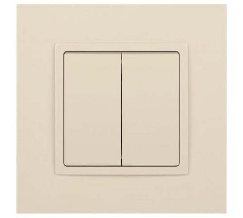 14-1104-02 Выключатель 2-клавишный, 10АХ-250В, IP20, Эра Elegance, сл.кость  Б0034231  ЭРА