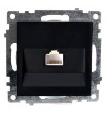 Розетка компьютерная 1-местная RJ-45 (механизм), серия Катрин, GLS00-7107-05, черный  39613  STEKKER