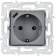 SKANDY Розетка с заземлением с защитными шторками 16А с USB C 18Вт SK-R17Gr серый   SK-R14-16-U14-018-K03  IEK
