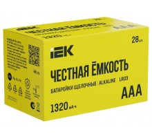 Батарейка щелоч. Alkaline  LR03/AAA (28шт/бокс)  ABT-LR03-OP-B28  IEK