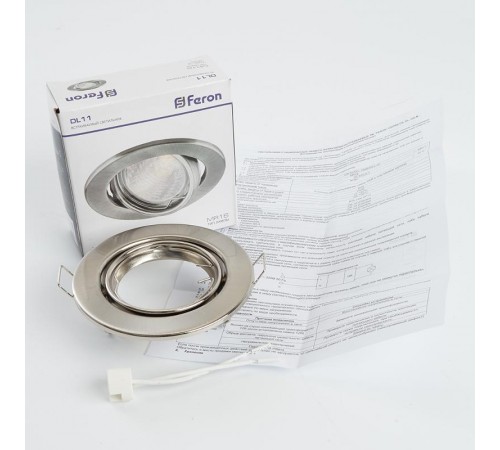 Светильник точечный встраиваемый под лампу DL11/DL3202 MR16 50W G5.3 титан  15117  FERON