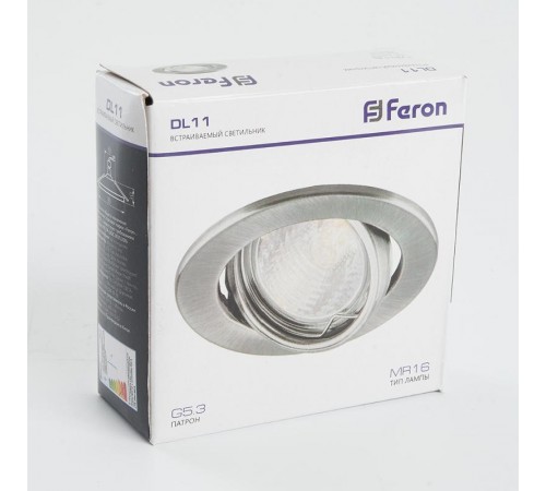 Светильник точечный встраиваемый под лампу DL11/DL3202 MR16 50W G5.3 титан  15117  FERON