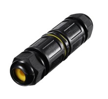 Соединитель-коннектор 5-контактный, с рычажной клеммой, с пружинным контактом, водонепроницаемый, черный, LD546  49234  STEKKER