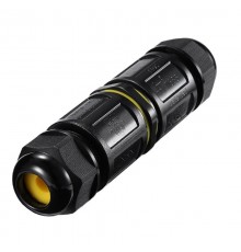 Соединитель-коннектор 5-контактный, с рычажной клеммой, с пружинным контактом, водонепроницаемый, черный, LD546  49234  STEKKER