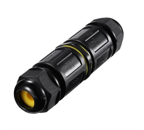 Соединитель-коннектор 5-контактный, с рычажной клеммой, с пружинным контактом, водонепроницаемый, черный, LD546  49234  STEKKER