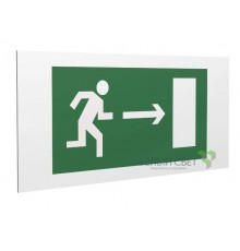 Пиктограмма (Наклейка) PP-40205.E03 "Напр, к эвакуационному выходу направо" для FLAGMAN   a13957  Белый свет