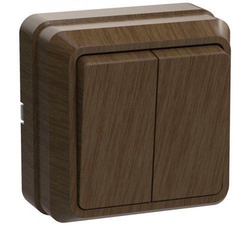 ОКТАВА дуб Выключатель 2-клавишный О/У 10А ВС20-2-0-ОД  EVO20-K04-10-DC  GENERICA